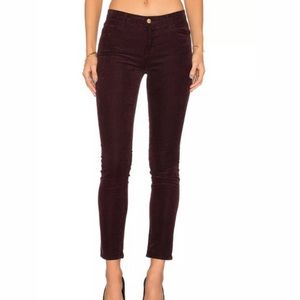 J Brand Super skinny corduroy in blackberry